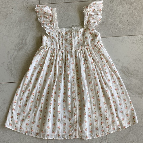 Janie and Jack FLORAL RUFFLE SLEEVE SUNDRESS - Picture 4 of 9